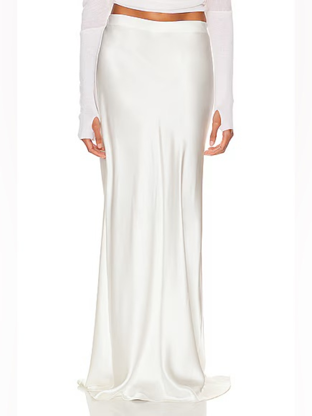 Enza Costa Silk Full Length Skirt Off White